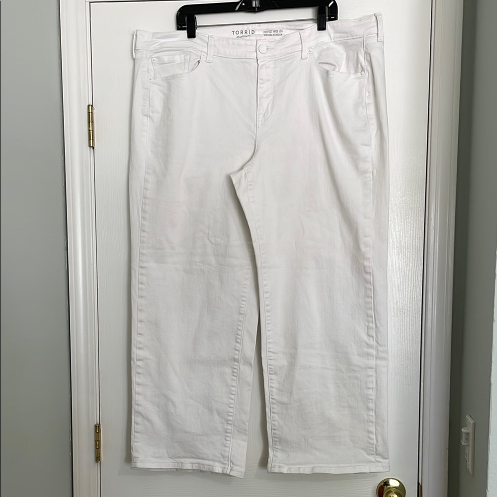 Torrid Women's White Perfect Wide Leg Jeans